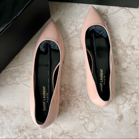 Yves Saint Laurent Paris 10 Ballerine Pointed Toe Patent Flats - Picture 3 of 8